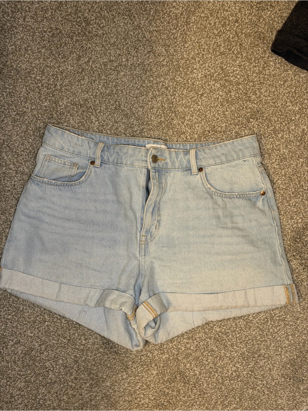H&M Light Blue Rolled Hem Denim Shorts